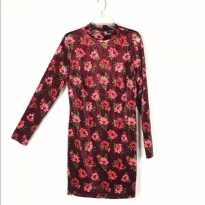 NWT Forever 21 Plus Size Floral Print Velvet Dress
